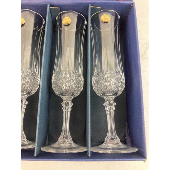 *Lonchamp Cristal d' Arques France Champagne Wine Glass Set of 8 PLEASE READ - Picture 4 of 5